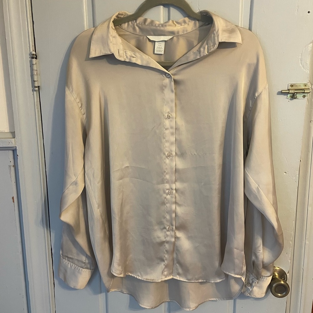 H&M Cream Satin Blouse